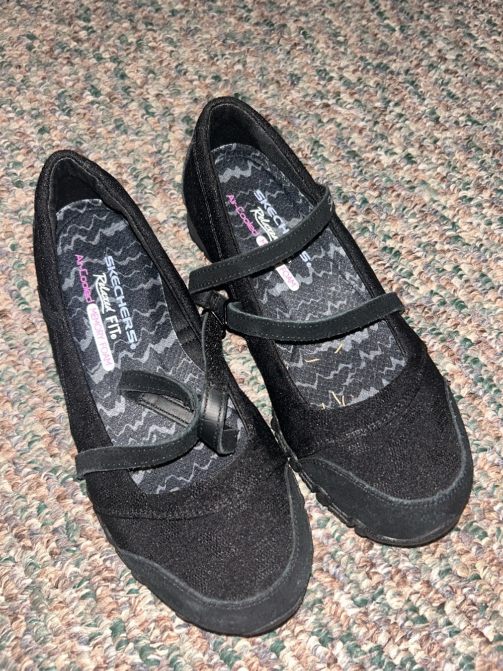 Skechers Black Mary Jane Casual Flats with Cross Strap